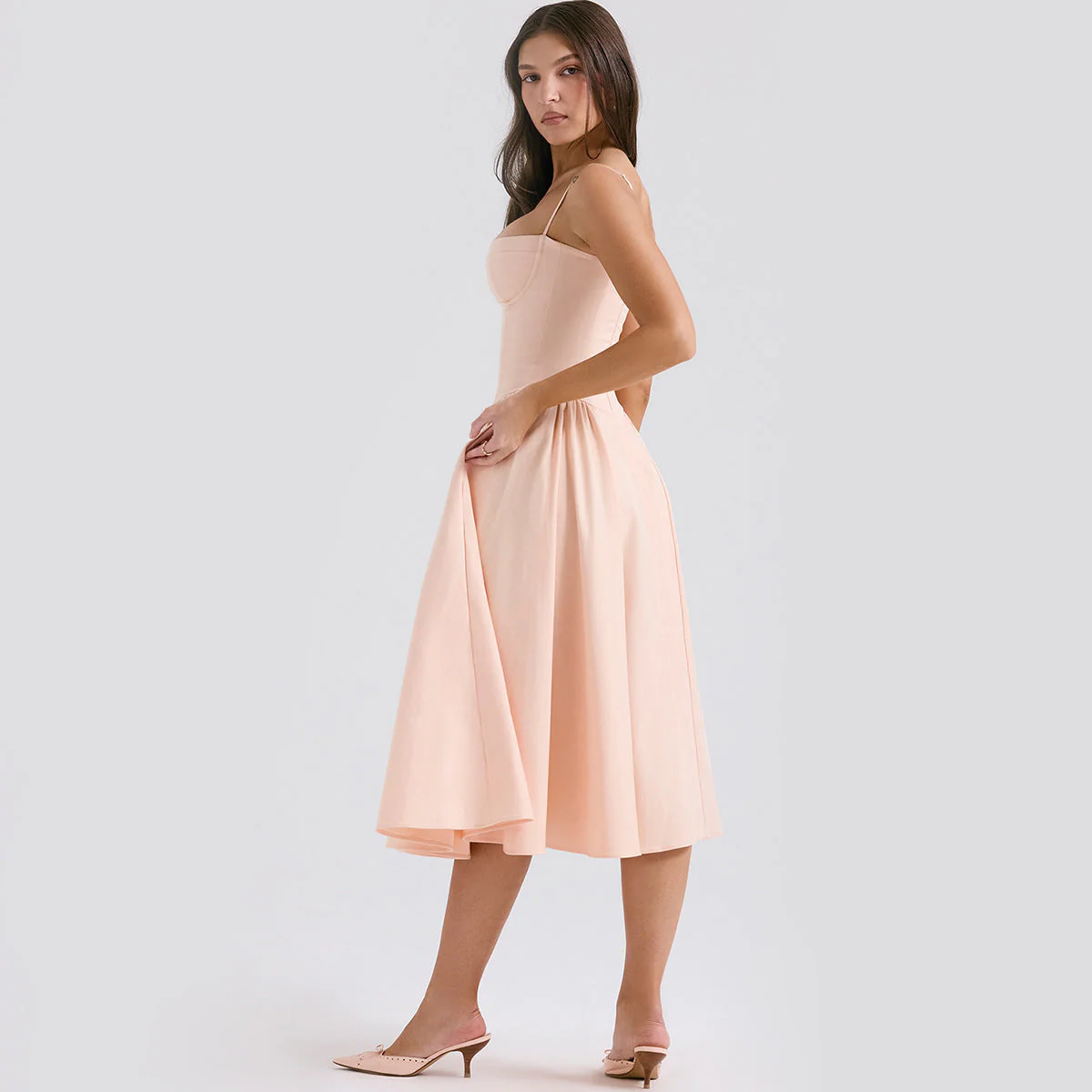 Robe Midi Corset Femme à Bretelles Réglables – Élégante et Flatteuse - Image 4