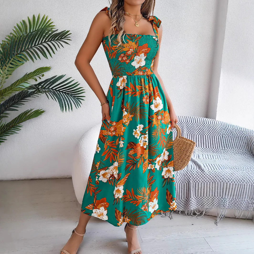Robe Midi Corset Fleurie Femme – Tenue d’Été Élégante pour Vacances à la Plage - Image 3