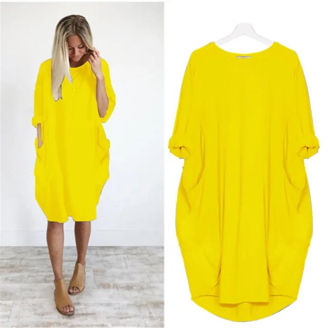 Robe Midi Coton Femme Oversize – Manches Longues Décontracté - Image 13