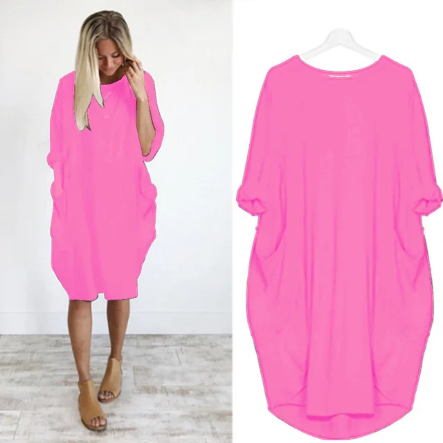Robe Midi Coton Femme Oversize – Manches Longues Décontracté - Image 3