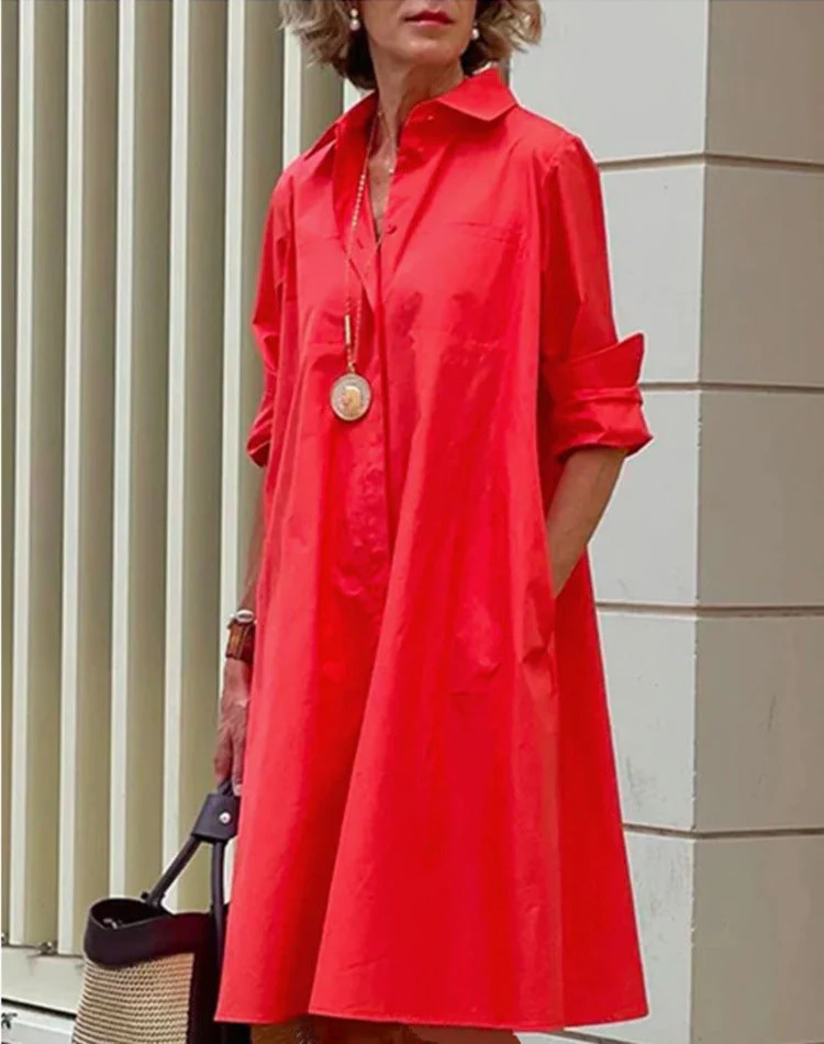 Robe midi décontractée pour femme en coton et lin – Coupe confortable pour tous les jours - Image 8