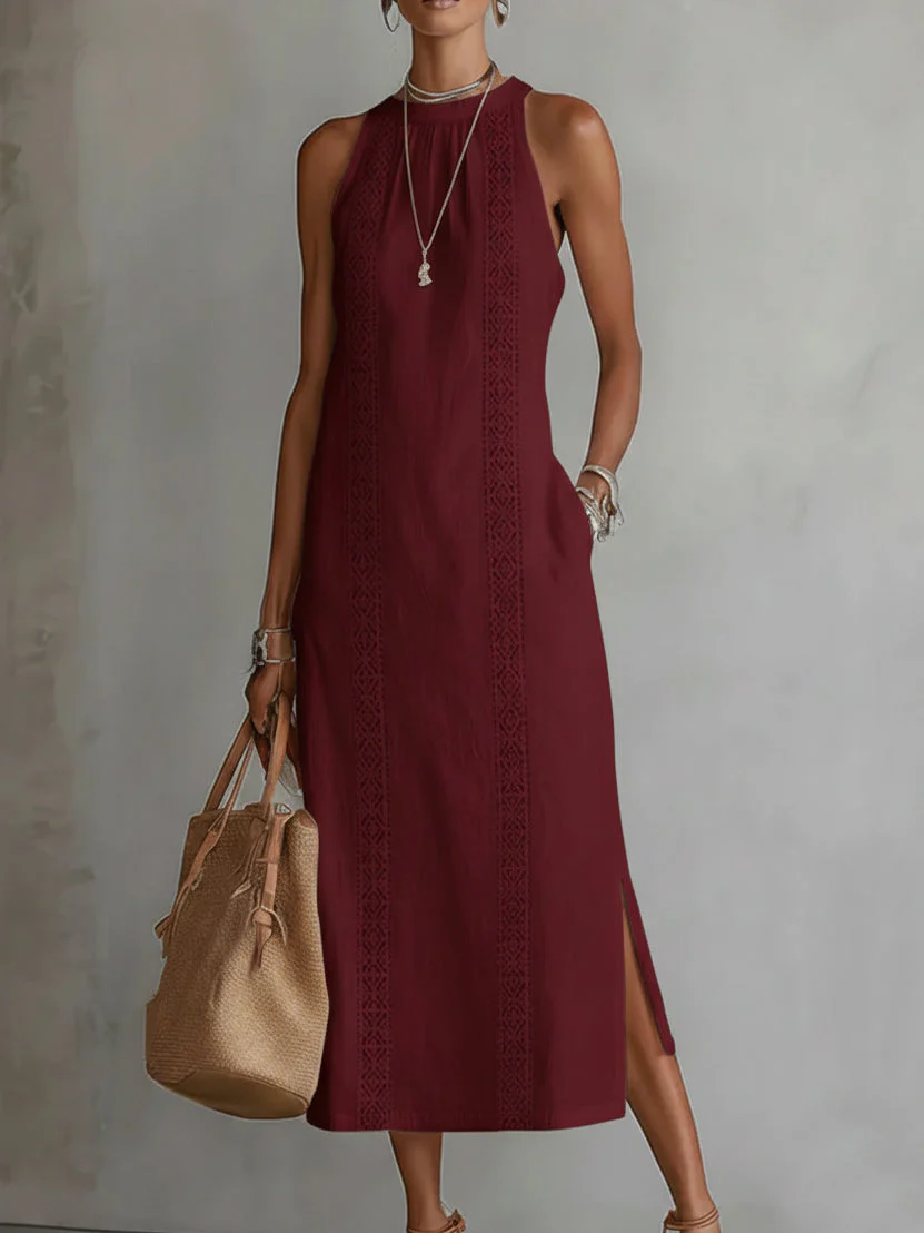 Robe midi d’été femme à col mao – Robe fluide légère et naturelle - Image 7
