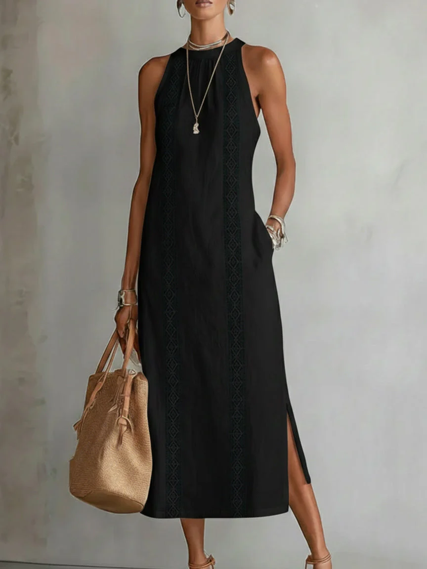 Robe midi d’été femme à col mao – Robe fluide légère et naturelle - Image 9