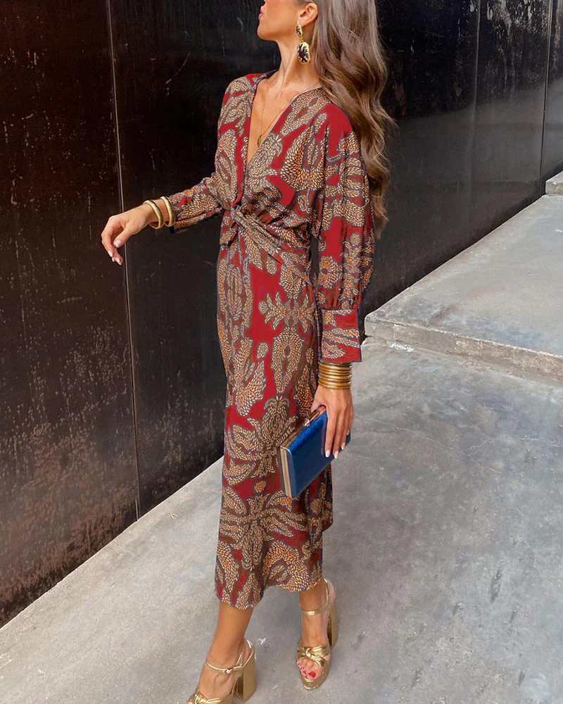 Robe Midi Élégante à Décolleté en V Femme – Coupe Flatteuse, Détail Raffiné - Image 12