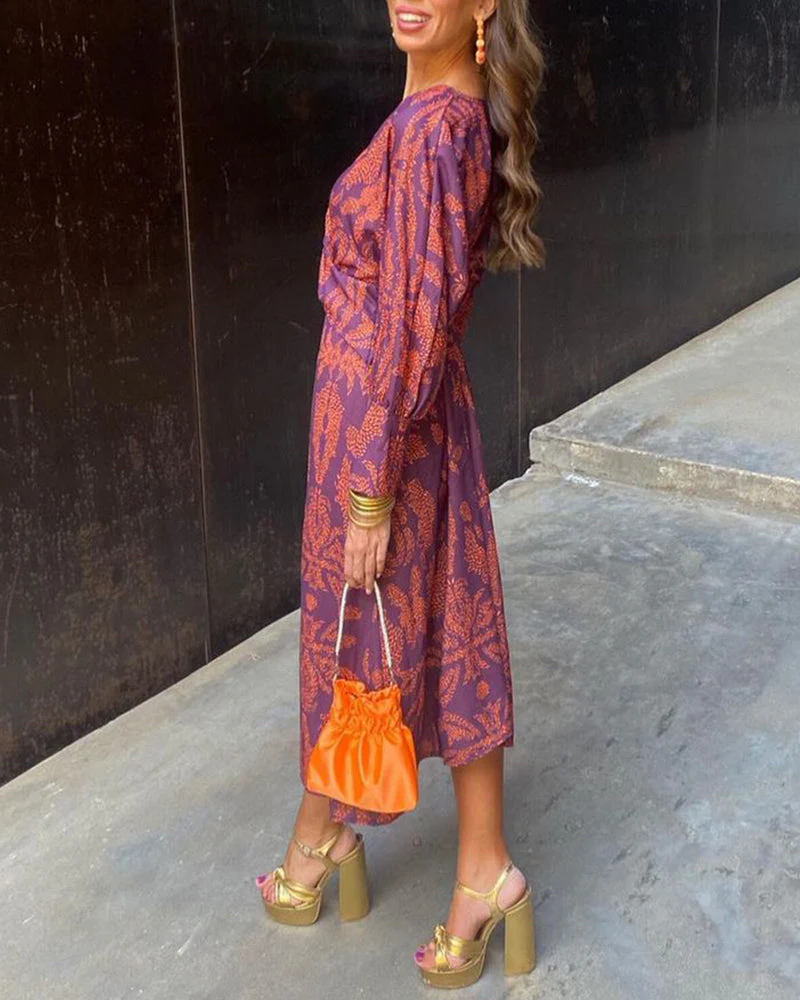 Robe Midi Élégante à Décolleté en V Femme – Coupe Flatteuse, Détail Raffiné - Image 9