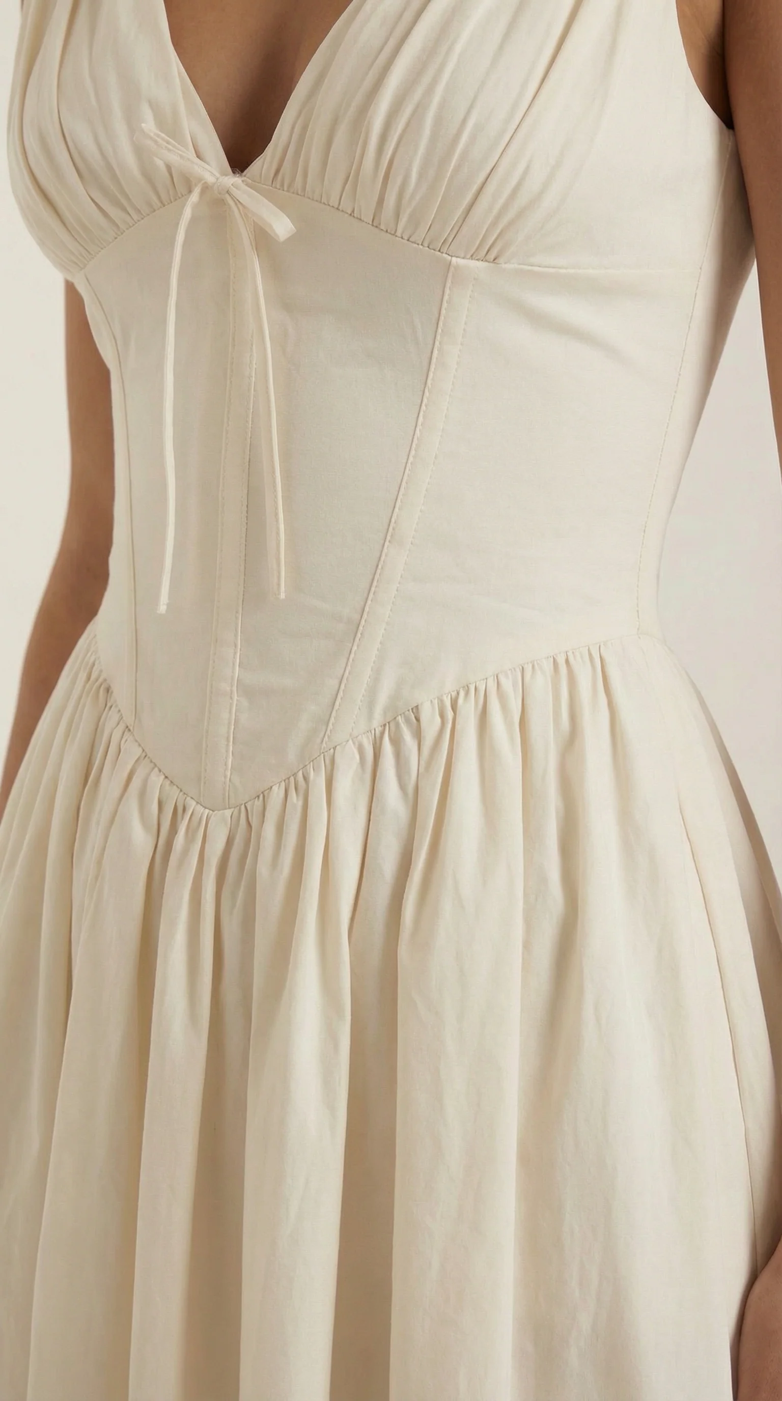 Robe Midi Élégante Femme – Décolleté en V Style Corset Évasé à Bretelles - Image 13