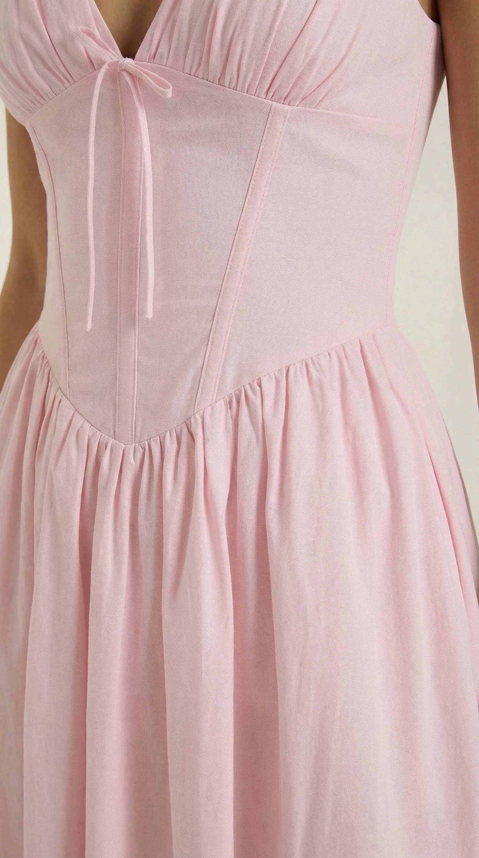 Robe Midi Élégante Femme – Décolleté en V Style Corset Évasé à Bretelles - Image 18