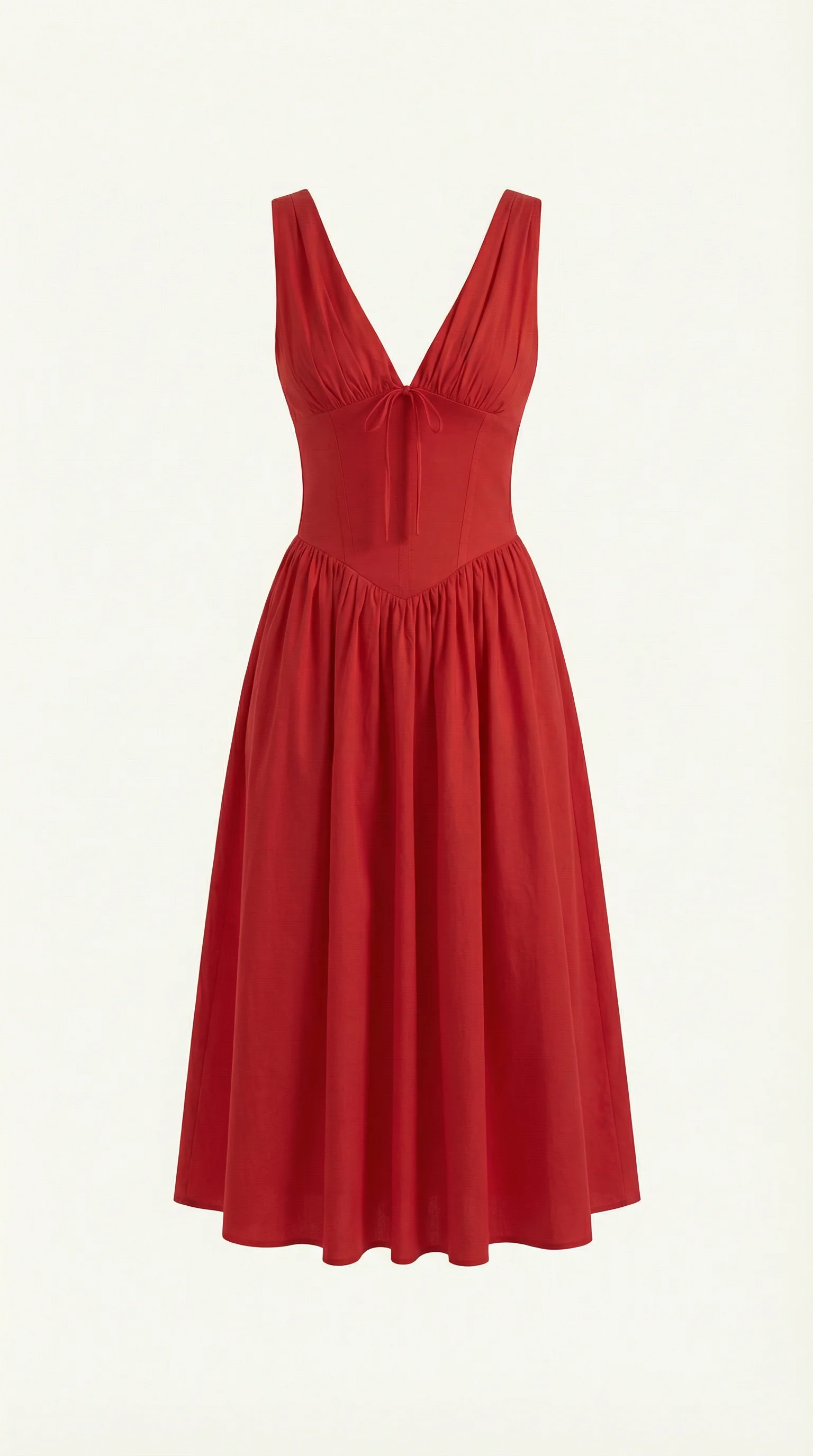 Robe Midi Élégante Femme – Décolleté en V Style Corset Évasé à Bretelles - Image 30