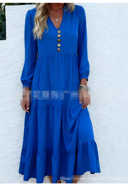 Robe Midi Femme à Manches Longues et Col Rond – Élégante et Flatteuse - Image 5