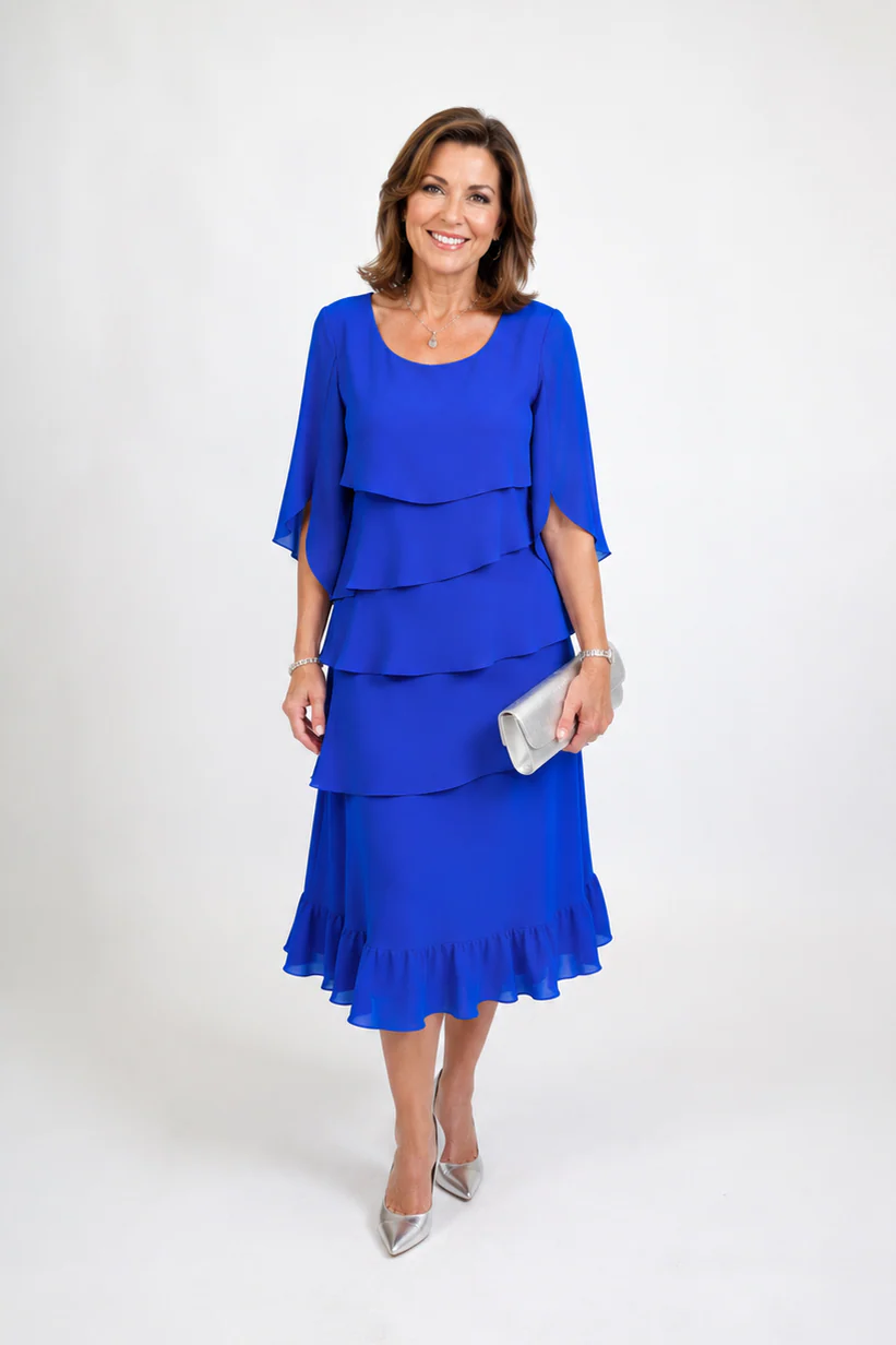 Robe midi femme a volants - Elegante et intemporelle - Image 3
