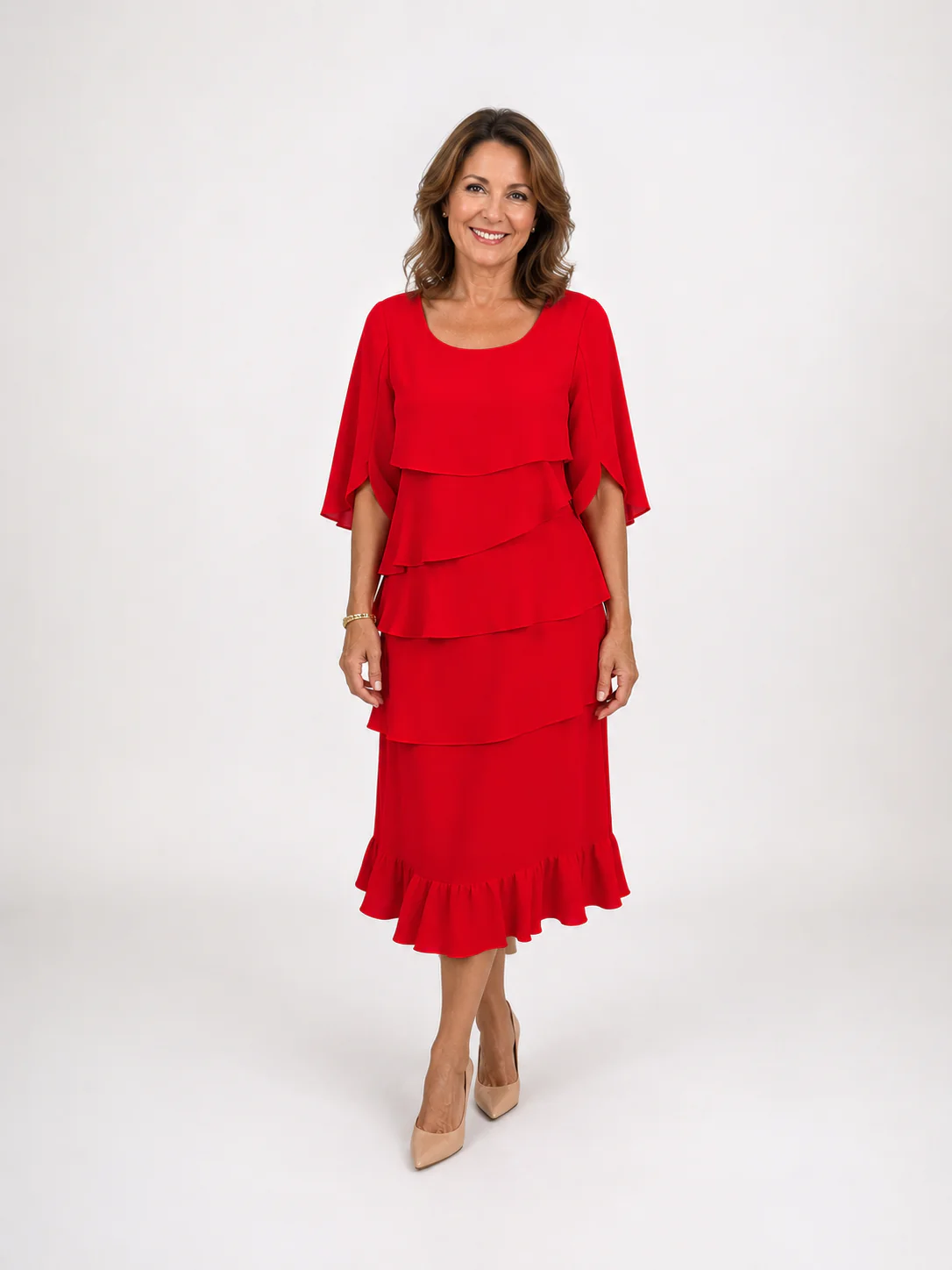 Robe midi femme a volants - Elegante et intemporelle - Image 4