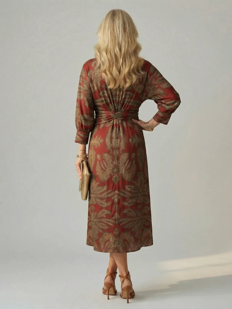 Robe midi femme cache-coeur naturelle - Douce et flatteuse - Image 12