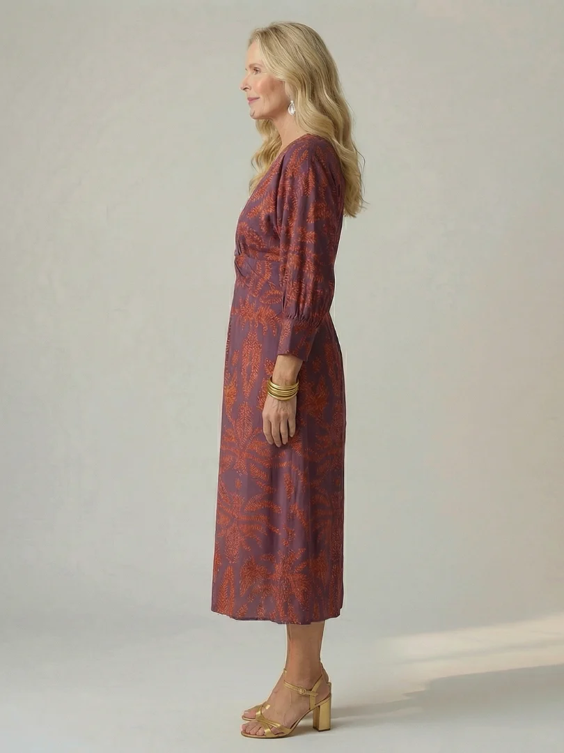 Robe midi femme cache-coeur naturelle - Douce et flatteuse - Image 14