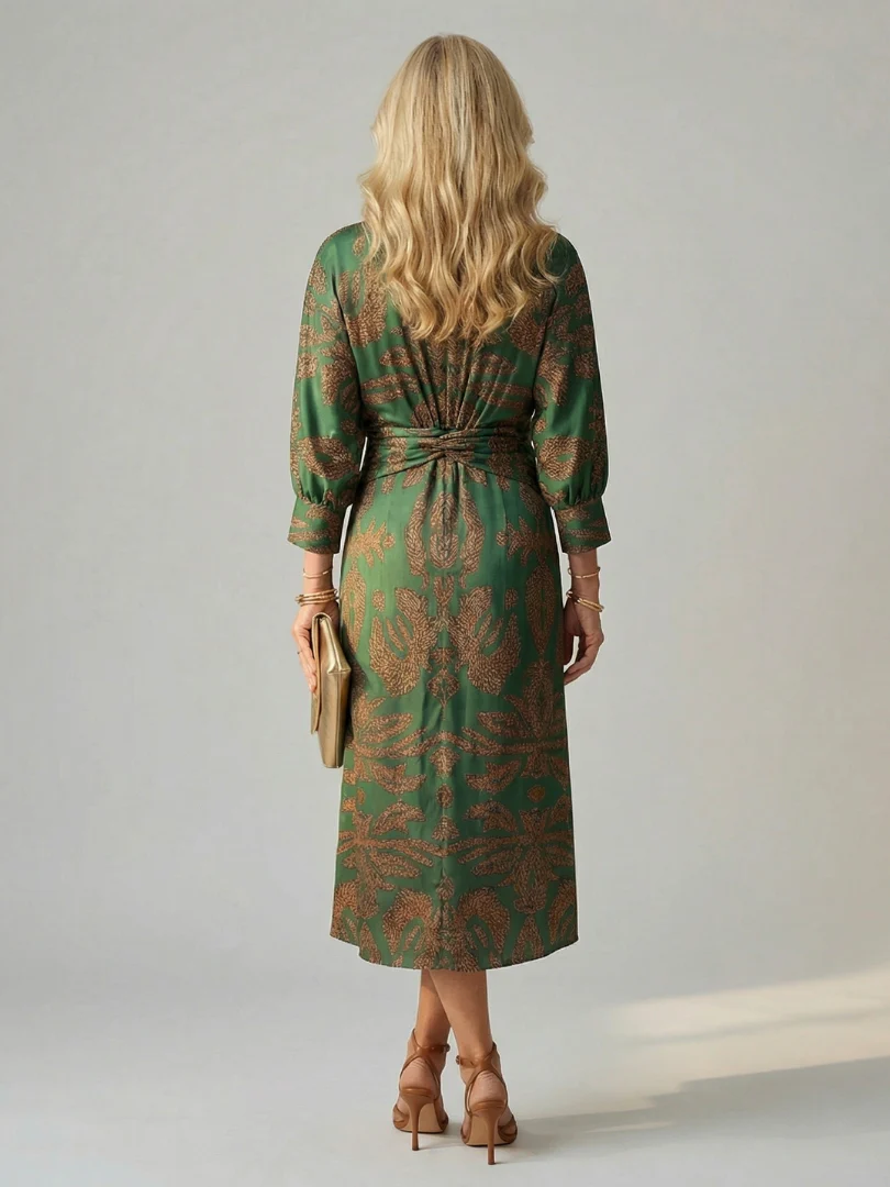 Robe midi femme cache-coeur naturelle - Douce et flatteuse - Image 4