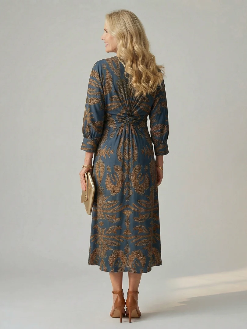 Robe midi femme cache-coeur naturelle - Douce et flatteuse - Image 8