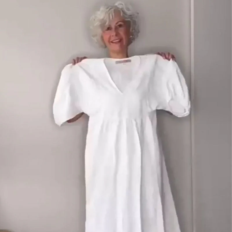 Robe midi femme col V confortable – Chic et fluide - Image 3
