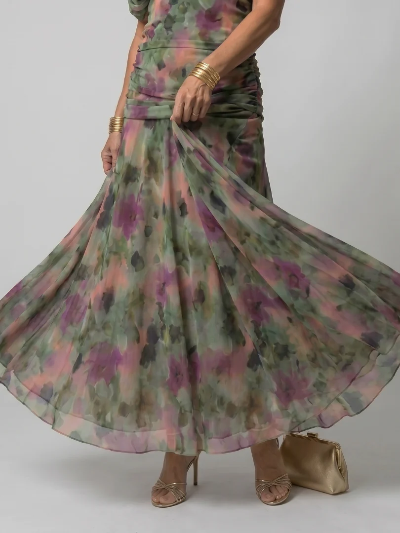 Robe midi femme epaules denudees - Fluide et romantique - Image 11