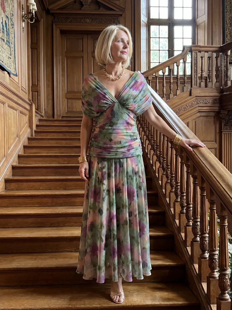 Robe midi femme epaules denudees - Fluide et romantique - Image 16