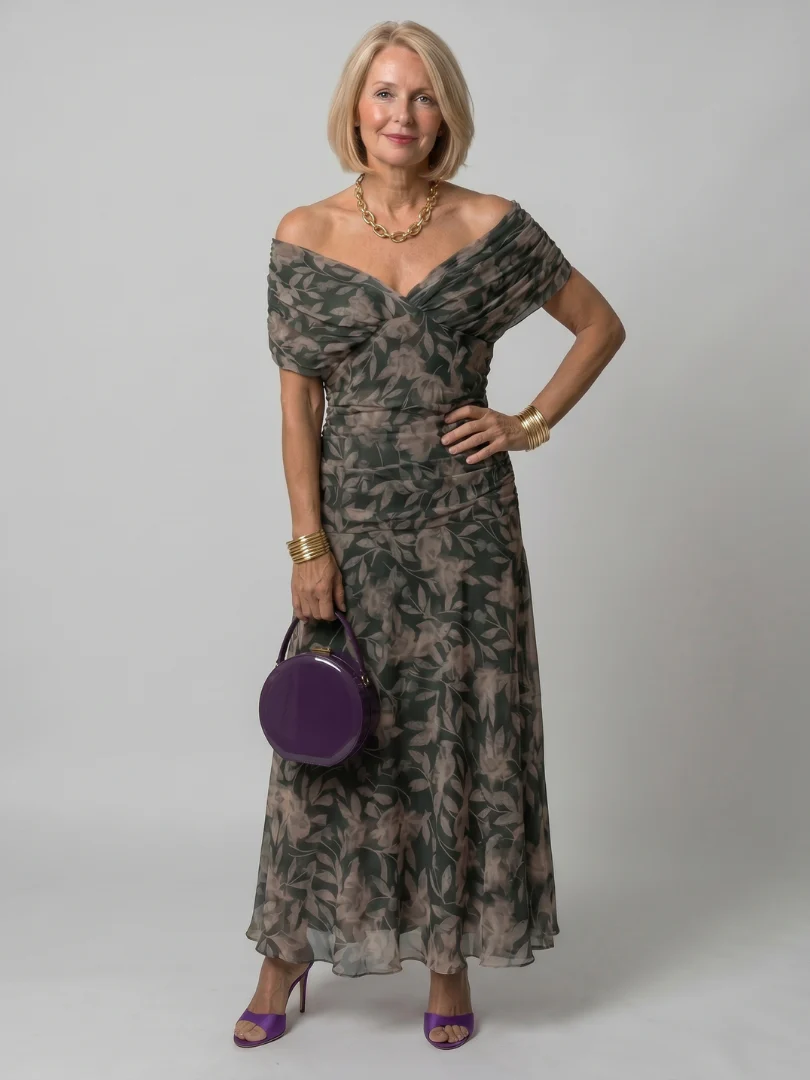 Robe midi femme epaules denudees - Fluide et romantique - Image 5
