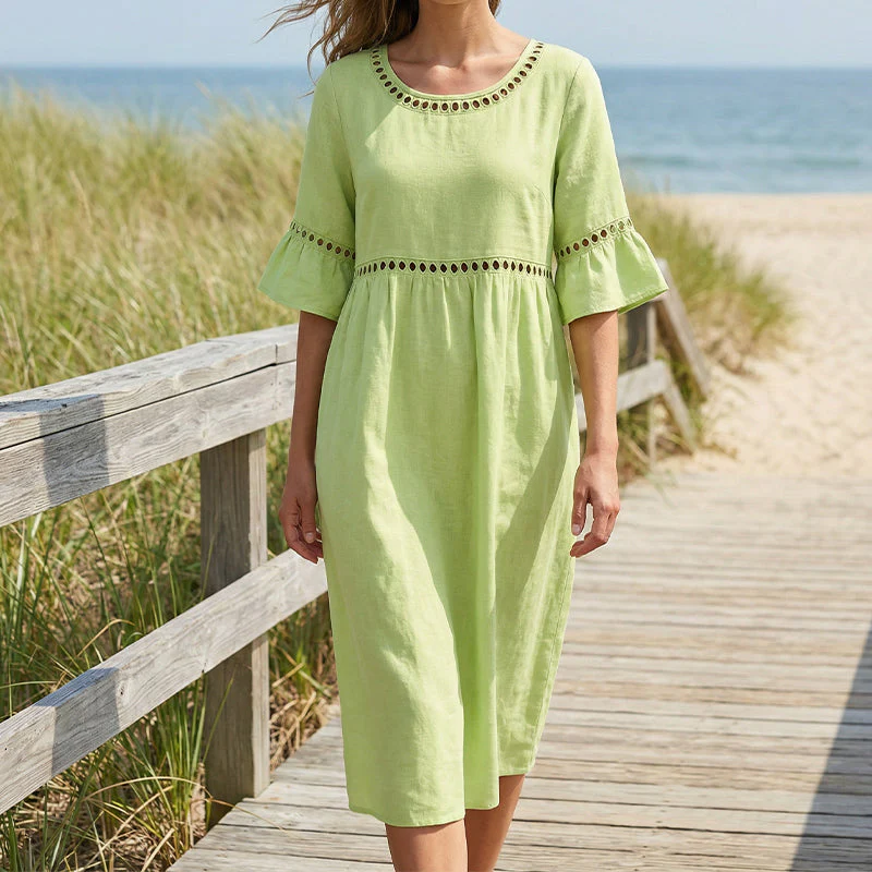 Robe midi femme ventre floute - Elegante et flatteuse - Image 4