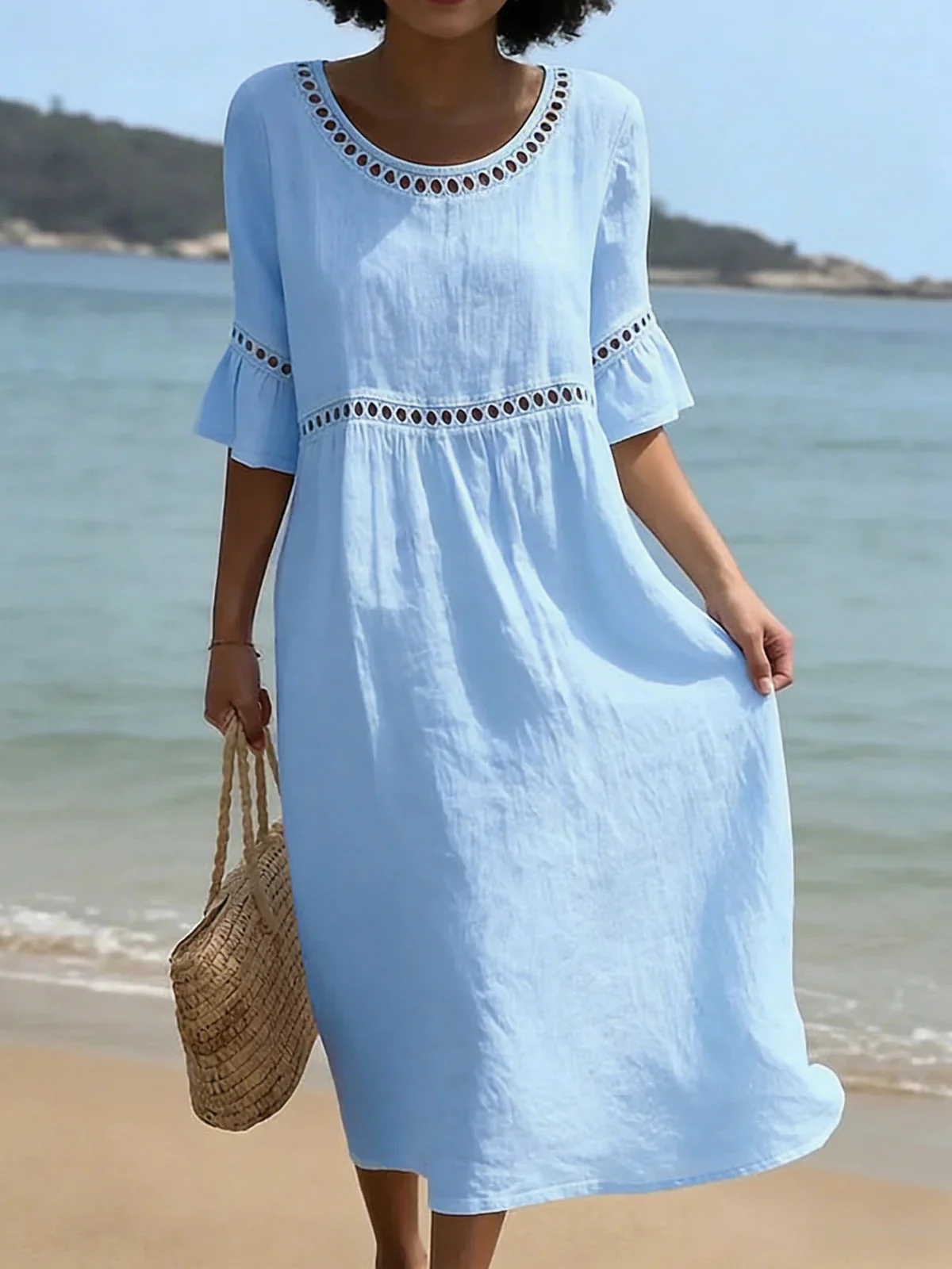 Robe midi femme ventre floute - Elegante et flatteuse - Image 5