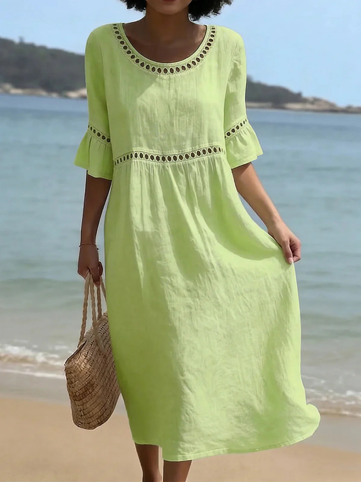 Robe midi femme ventre floute - Elegante et flatteuse - Image 6
