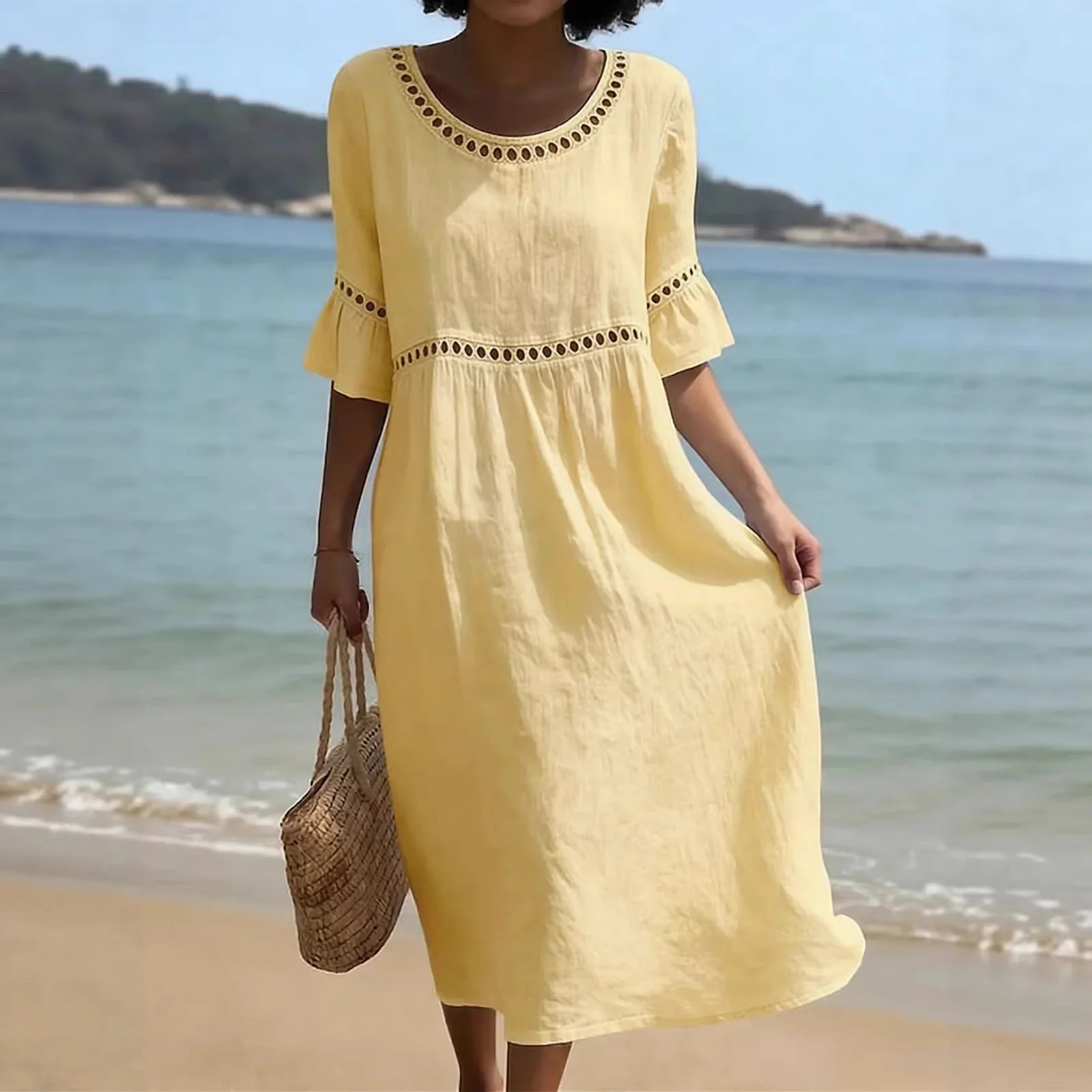Robe midi femme ventre floute - Elegante et flatteuse - Image 8