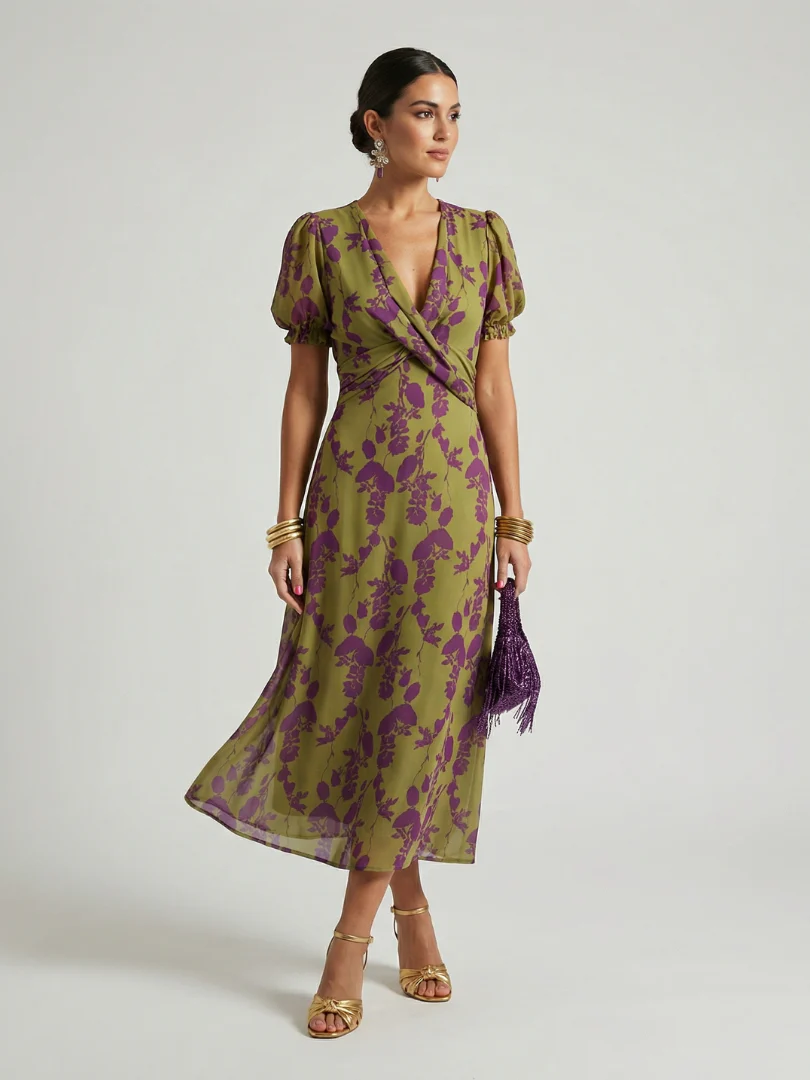 Robe midi fleurie femme coupe fluide - Decontractee et elegante