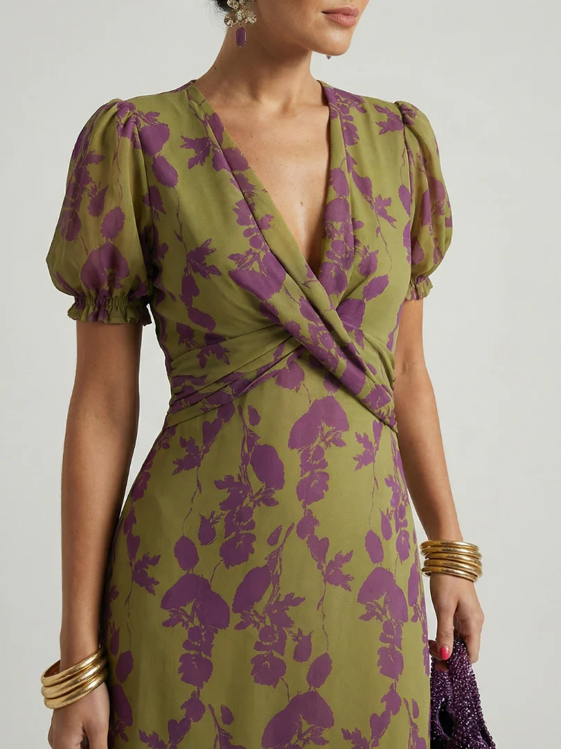 Robe midi fleurie femme coupe fluide - Decontractee et elegante - Image 3