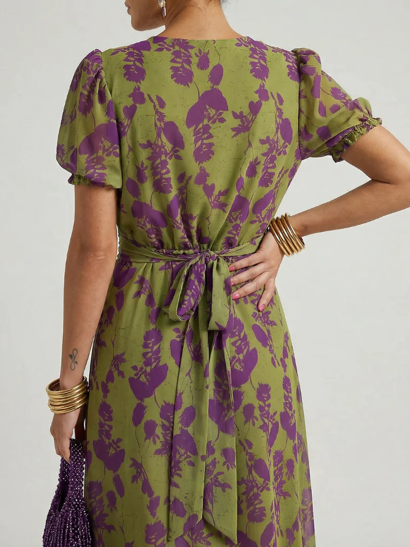 Robe midi fleurie femme coupe fluide - Decontractee et elegante - Image 4