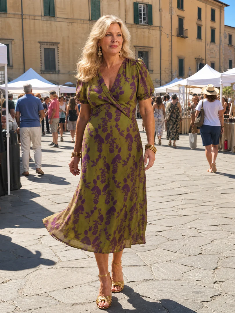 Robe midi fleurie femme coupe fluide - Decontractee et elegante - Image 8
