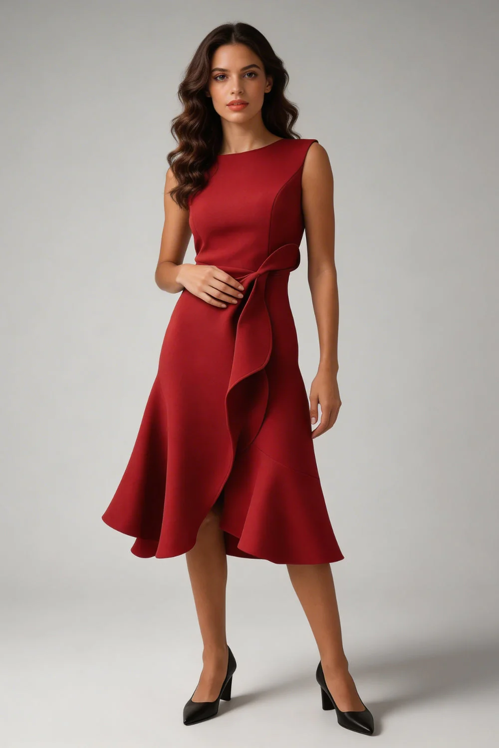 Robe Midi Portefeuille Femme – Élégante Fluide Pour Été Et Soirée