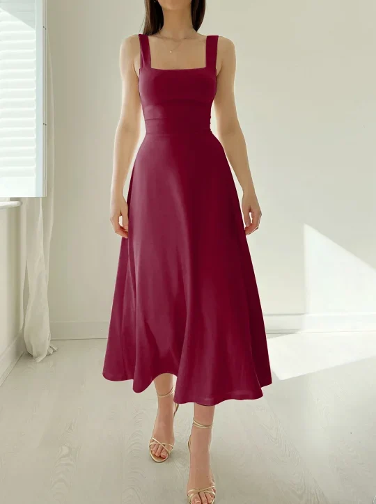 Robe midi réversible femme en bambou biologique – Robe confortable avec poches - Image 5