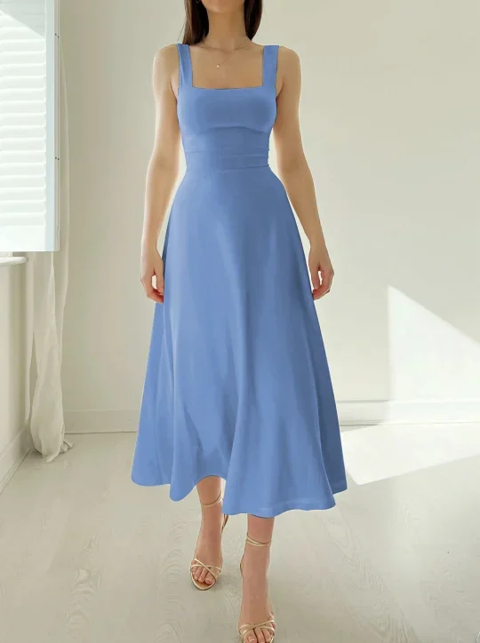 Robe midi réversible femme en bambou biologique – Robe confortable avec poches - Image 8