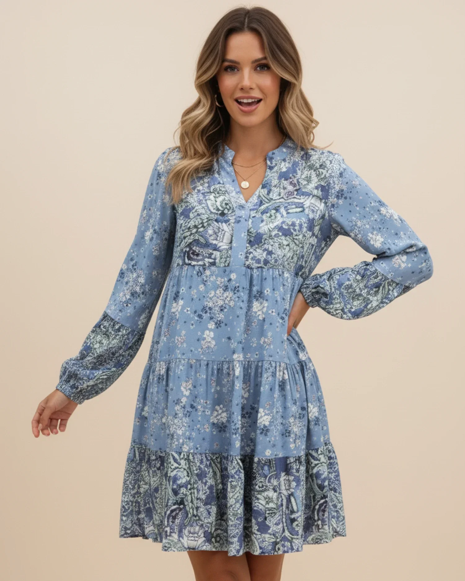 Robe Mini Fleurie Femme – Élégance Boho-Chic à Volants - Image 11