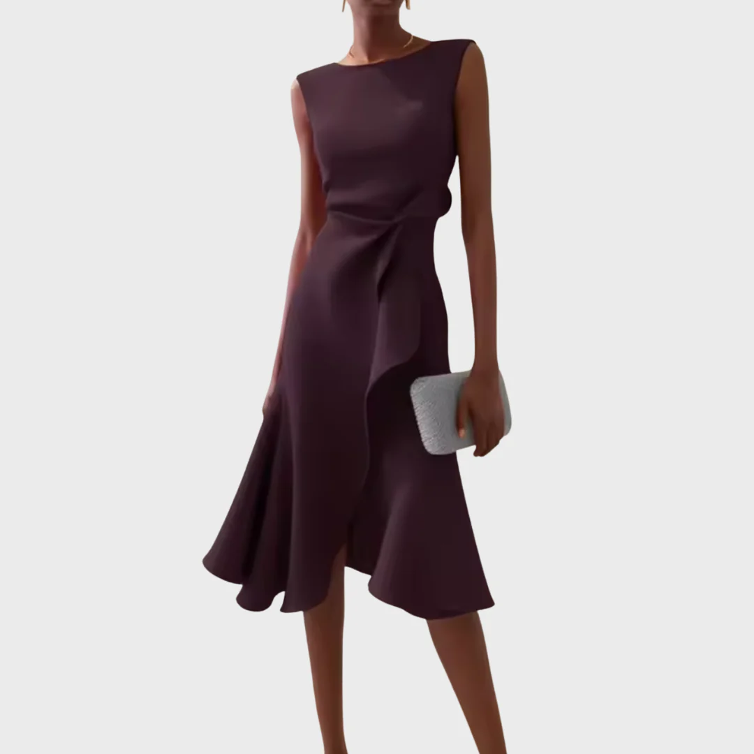 Robe portefeuille midi sans manches pour femme – Ourlet asymétrique, style élégant pour les fêtes d'été - Image 10