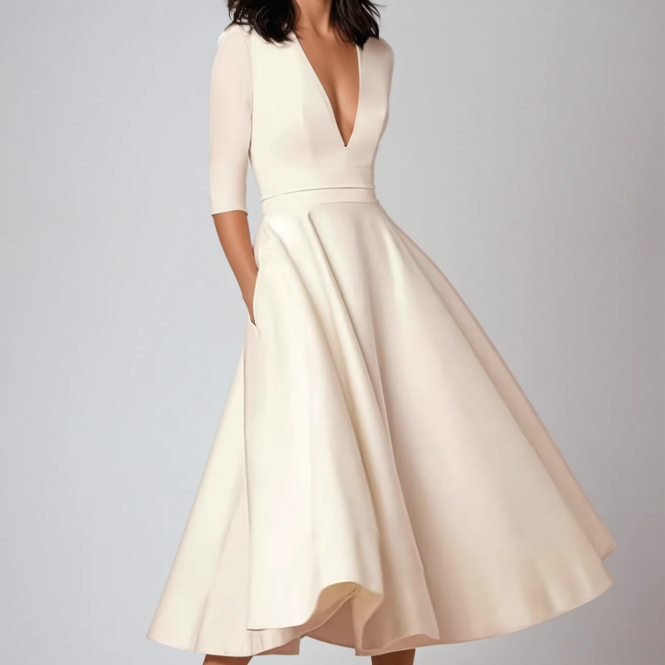 Robe Vintage Femme Ligne A Années 60 à Jupe Évasée – Élégante et Féminine - Image 3