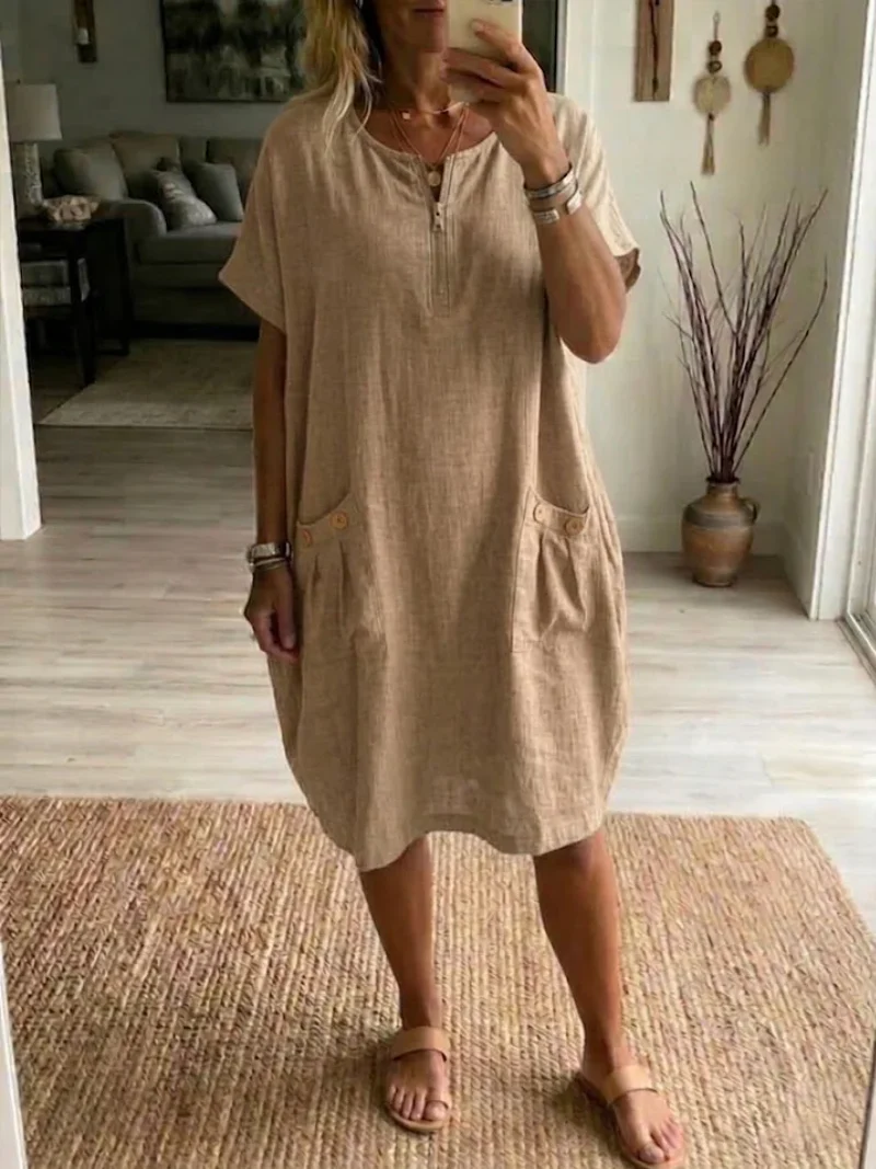 Robe zippée pour Femme – Coupe Décontractée et Moderne - Image 3