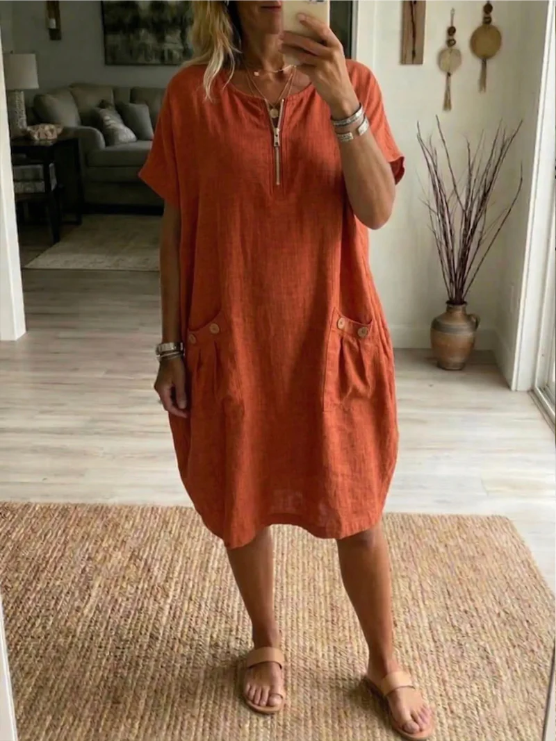 Robe zippée pour Femme – Coupe Décontractée et Moderne - Image 4