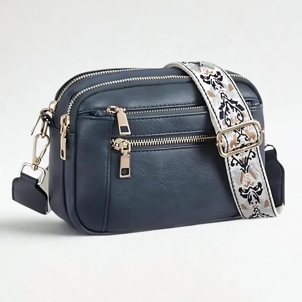 Sac à Bandoulière en Cuir Raffiné Femme – Mini Sac Zippé à Porter Épaule - Image 3