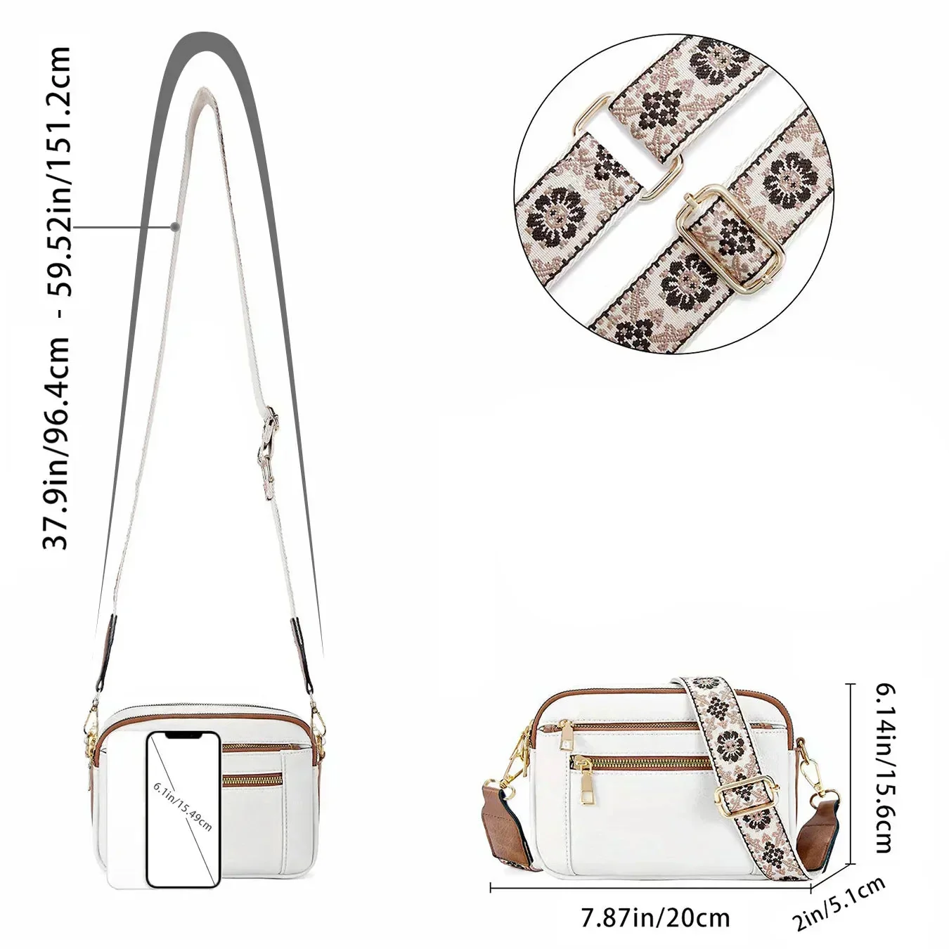 Sac à Bandoulière en Cuir Raffiné Femme – Mini Sac Zippé à Porter Épaule - Image 8