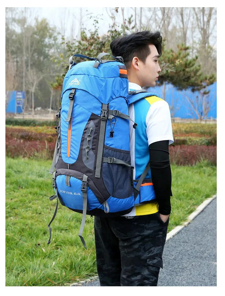 Sac à dos de randonnée étanche 60L – Grand sac extérieur pour camping, trekking et voyage - Image 4