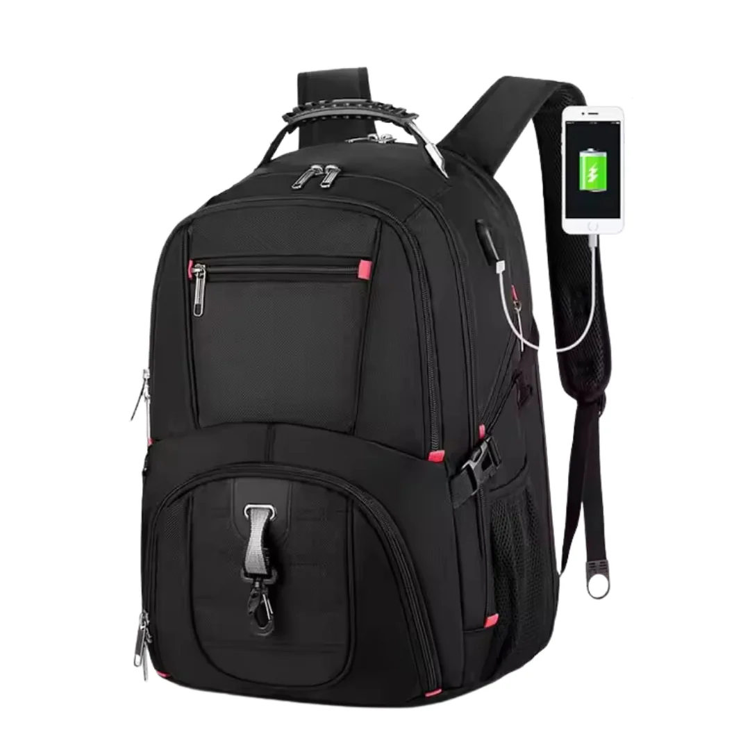 Sac à dos pour ordinateur portable multifonction – Sac de voyage résistant à l'eau pour ordinateur 17 pouces, port USB et design antivol - Image 3