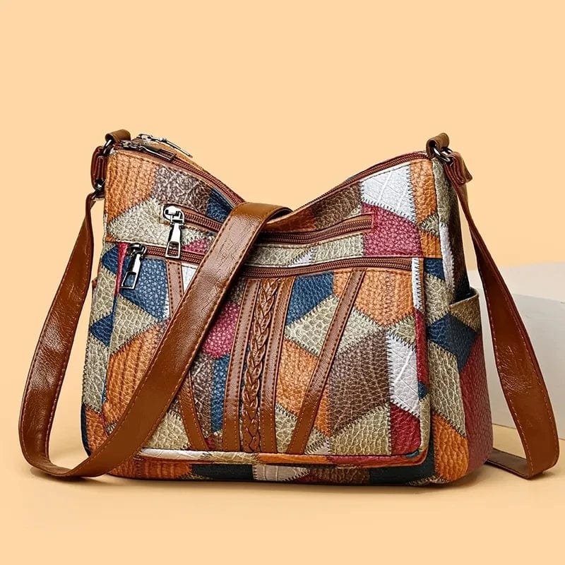 Sac à Épaule Femme En Cuir Marron