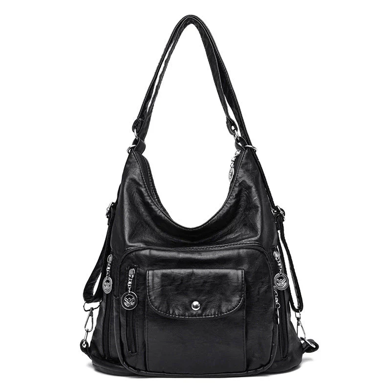 Sac à Épaule Spacieux en Cuir Souple pour Femme – Sac à Main Multi-Poches - Image 10