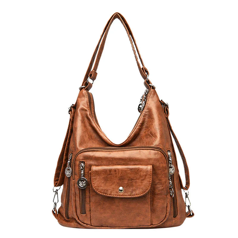 Sac à Épaule Spacieux en Cuir Souple pour Femme – Sac à Main Multi-Poches - Image 11