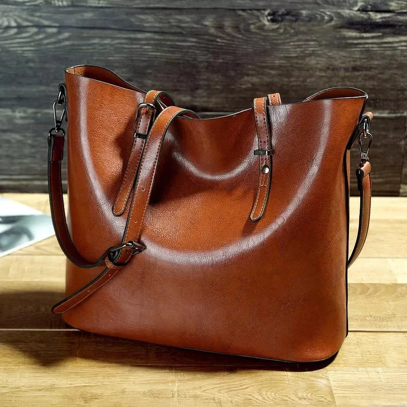 Sac à main femme tendance – Grand format en simili cuir avec anses solides