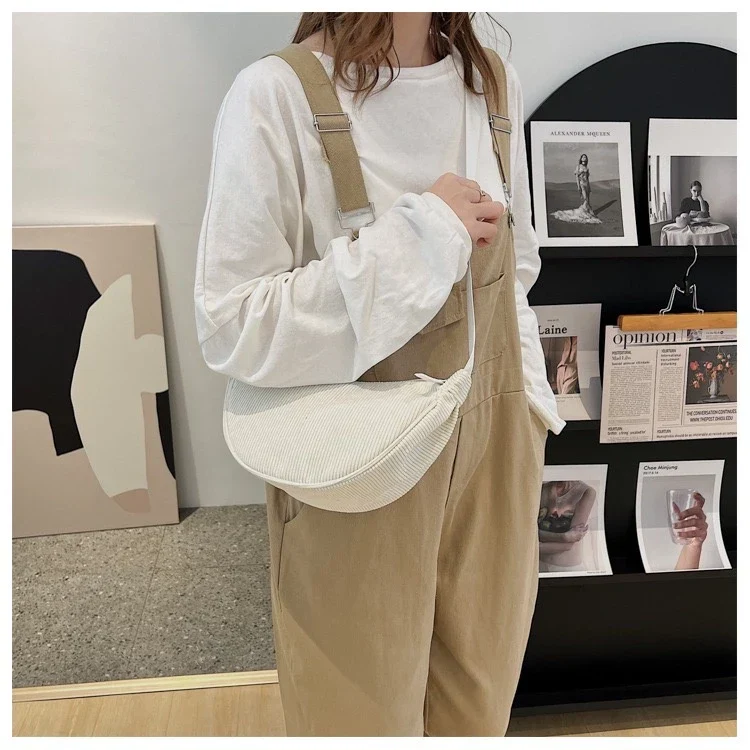Sac Bandoulière en Velours Côtelé Premium Femme – Petit Sac à Épaule - Image 5