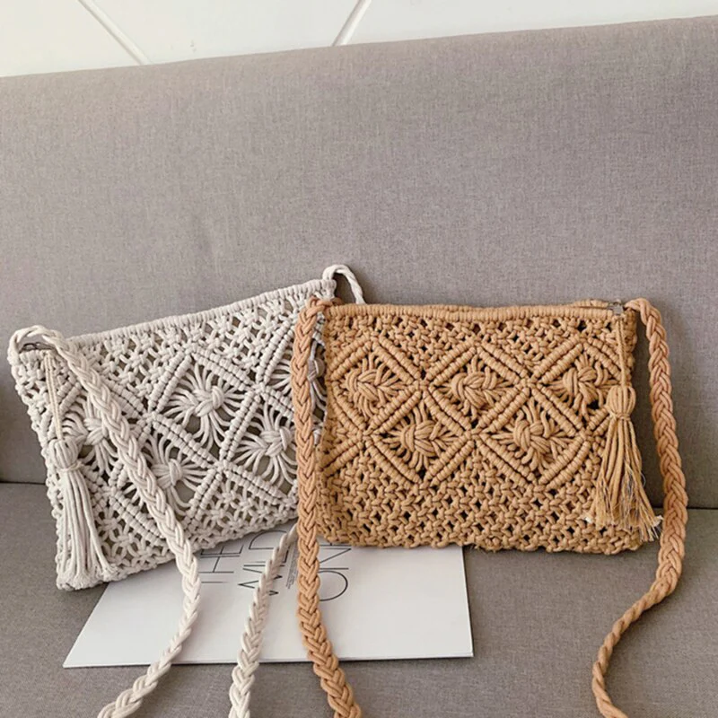 Sac Bandoulière Tressé Femme – Macramé Coton Fait Main Style Estival - Image 2