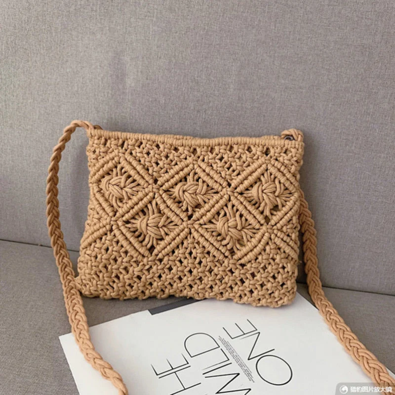 Sac Bandoulière Tressé Femme – Macramé Coton Fait Main Style Estival - Image 4